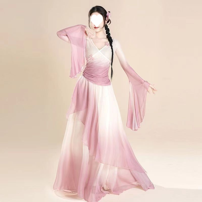 Unisex kostim za klasični ples s gradientnim dizajnom - poliester 90-95% udjela, brend Qianying, za belly dance
