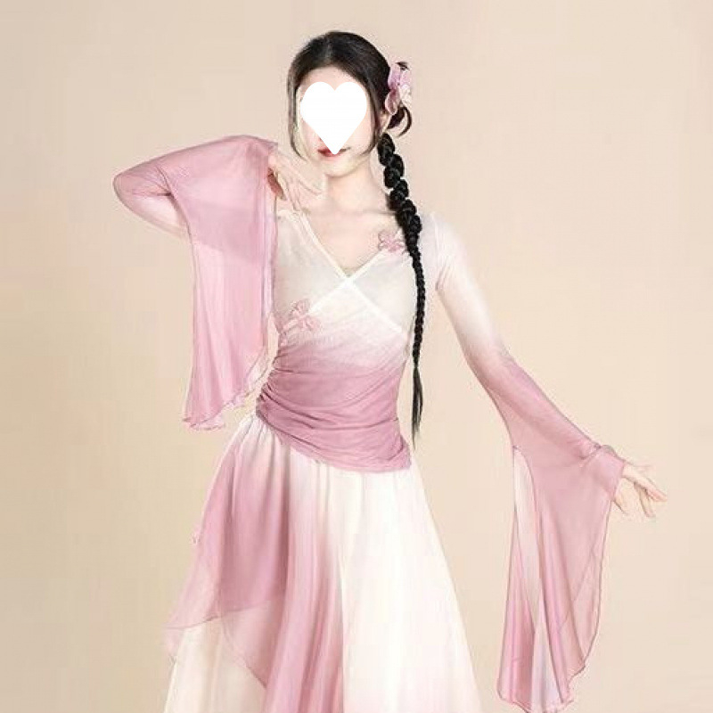 Unisex kostim za klasični ples s gradientnim dizajnom - poliester 90-95% udjela, brend Qianying, za belly dance