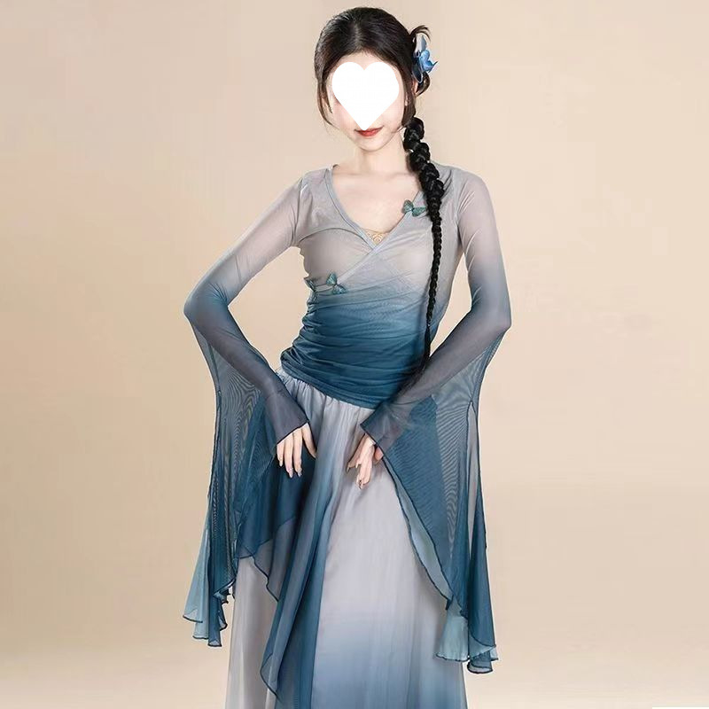 Unisex kostim za klasični ples s gradientnim dizajnom - poliester 90-95% udjela, brend Qianying, za belly dance