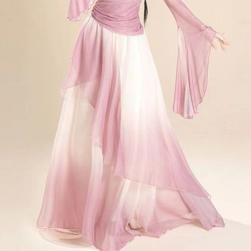 Unisex kostim za klasični ples s gradientnim dizajnom - poliester 90-95% udjela, brend Qianying, za belly dance