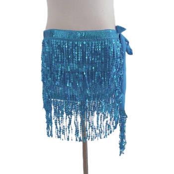 Colier talie Belly Dance pentru Halloween cu hip scarf paietat, trei straturi de ciucuri – material chiffon, poliester 90–95%