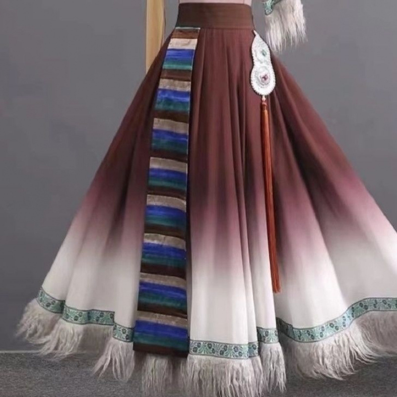 Plesni kostim set, etničkog mongolskog stila, unisex za ples trbuha, poliester 90–95%