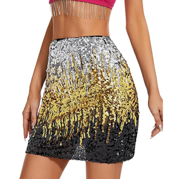 Dancer Costum de belly dance pentru femei, cu paiete din plasă, poliester, primăvara 2025