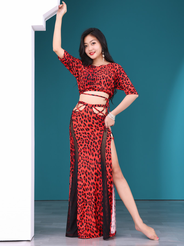 Ženski Belly Dance kostim s visokim strukom za pokrivanje trbuha, poliester tkanina s pamučnim podstavom, za početnike, pogodan za sve sezone