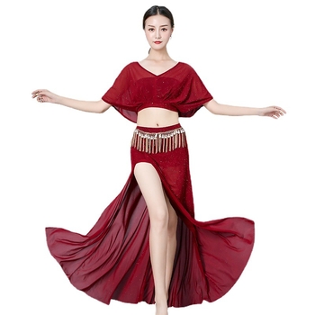 Set kostima Belly Dance za vježbanje i nastupe, za žene, mrežasti materijal i Spandex, ljeto 2022
