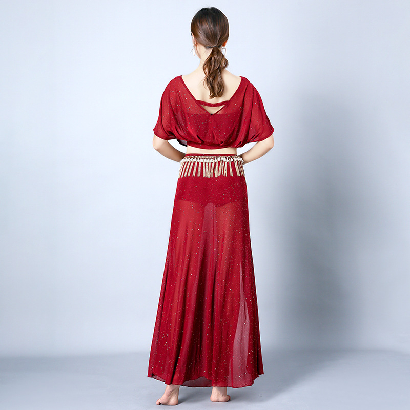 Set kostima Belly Dance za vježbanje i nastupe, za žene, mrežasti materijal i Spandex, ljeto 2022