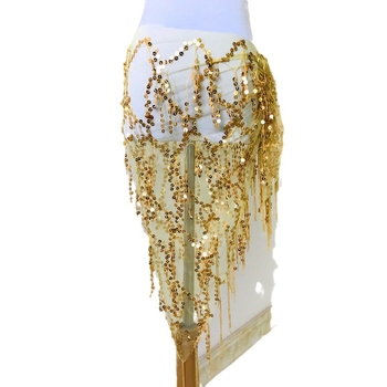 Pojas za belly dance s iskričavim resicama i trokuti šalom, hip pojas za izvedbu, duljina 120 cm
