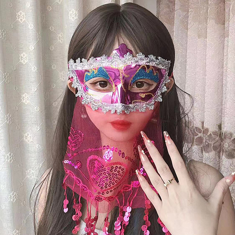 Pilnās sejas princese voile maska – DIY rekvizīte, plastmasas, mīļš stils, piemērots Ziemassvētkiem, Valentīna dienai, Helovīnam un Bērnu dienai