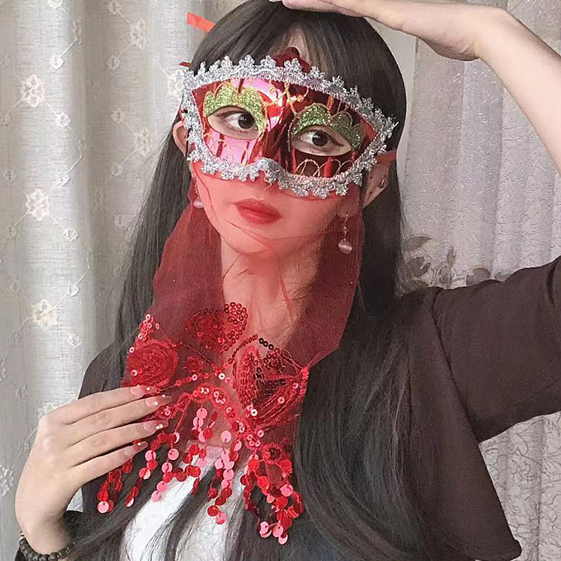 Pilnās sejas princese voile maska – DIY rekvizīte, plastmasas, mīļš stils, piemērots Ziemassvētkiem, Valentīna dienai, Helovīnam un Bērnu dienai