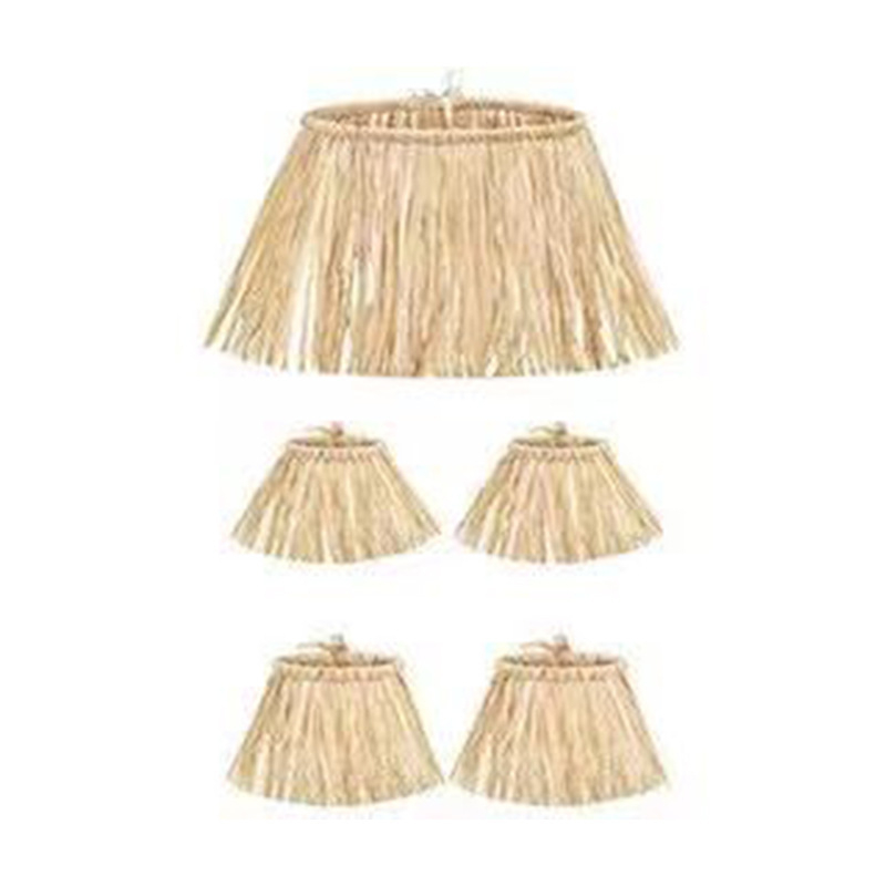 Pet-dijelni hawajski raffia suknja set za unisex scenske nastupe, ples trbuha, ljeto 2022, udio tkanine 95%+