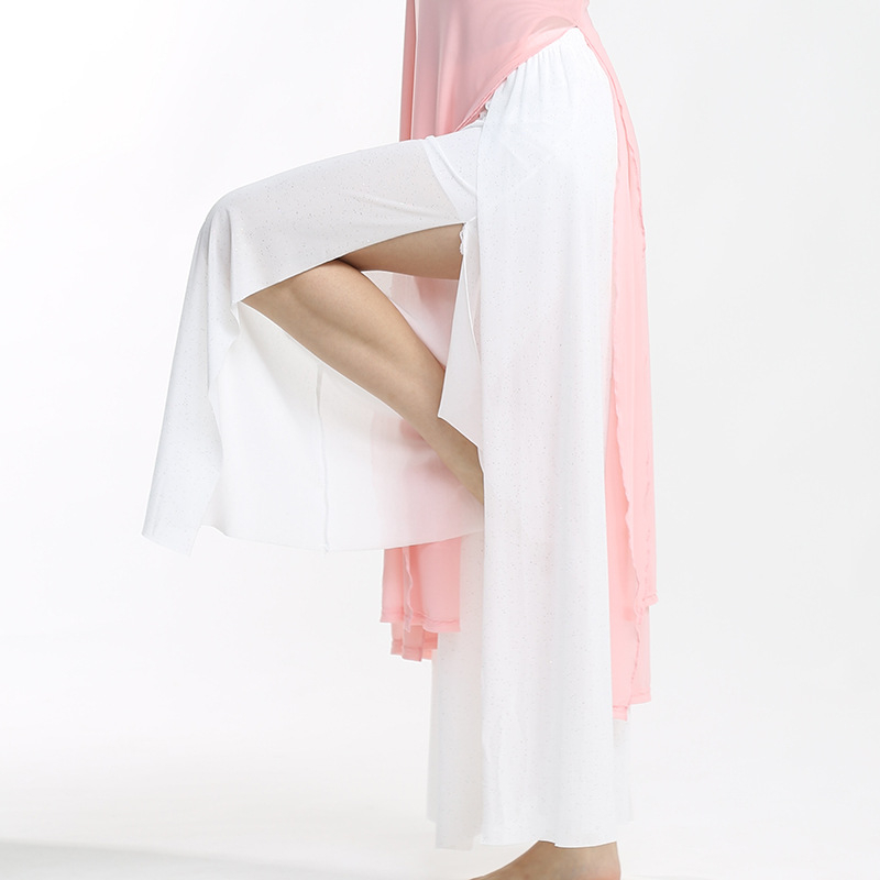 Ženski kostim za moderan ples — jednobojna mrežasta tkanina, podstava 95% spandex, pogodan za belly dance, Hanfu i klasični ples