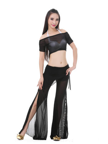 Set za belly dance od tkanine Water Yarn, top i suknja s pojasom – ljetni trening outfit
