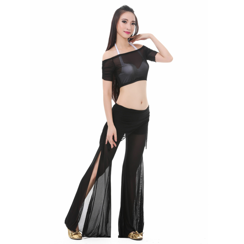 Set za belly dance od tkanine Water Yarn, top i suknja s pojasom – ljetni trening outfit