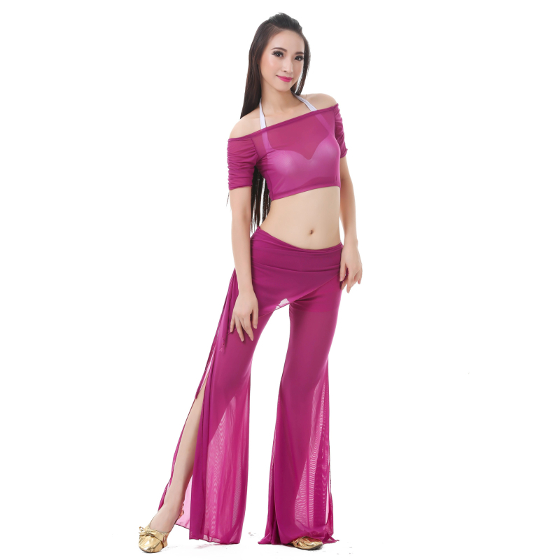 Set za belly dance od tkanine Water Yarn, top i suknja s pojasom – ljetni trening outfit