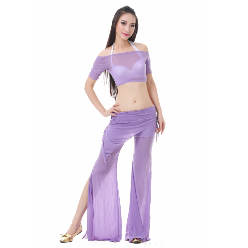 Set za belly dance od tkanine Water Yarn, top i suknja s pojasom – ljetni trening outfit