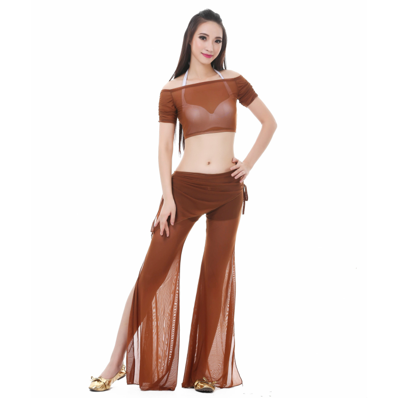 Set za belly dance od tkanine Water Yarn, top i suknja s pojasom – ljetni trening outfit