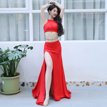Set za belly dance za vježbanje s gazom suknjom, Modal 80% + Pamuk 20%, za žene, ljeto 2022