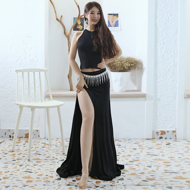 Set za belly dance za vježbanje s gazom suknjom, Modal 80% + Pamuk 20%, za žene, ljeto 2022
