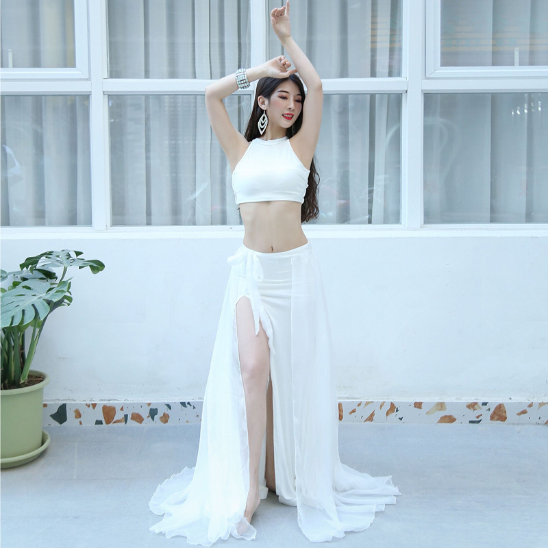 Set za belly dance za vježbanje s gazom suknjom, Modal 80% + Pamuk 20%, za žene, ljeto 2022