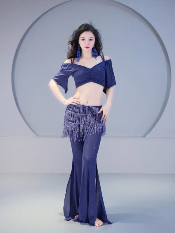Îmbrăcăminte pentru Belly Dance pentru antrenament, primăvara 2025, țesătură Tr fabric, țesătură principală PVC, conținut ≤30%, stil chinezesc