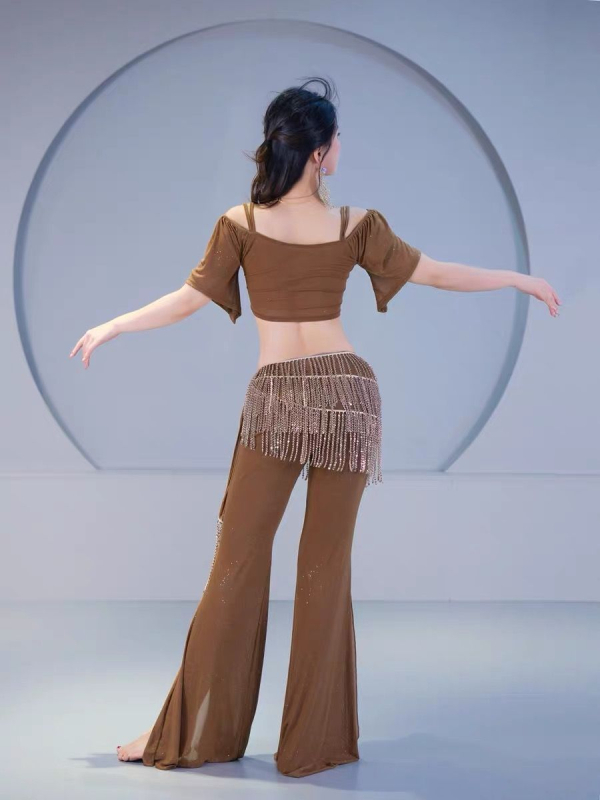 Îmbrăcăminte pentru Belly Dance pentru antrenament, primăvara 2025, țesătură Tr fabric, țesătură principală PVC, conținut ≤30%, stil chinezesc