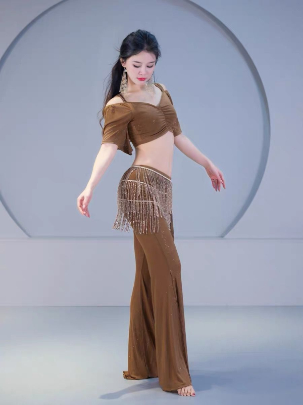 Îmbrăcăminte pentru Belly Dance pentru antrenament, primăvara 2025, țesătură Tr fabric, țesătură principală PVC, conținut ≤30%, stil chinezesc