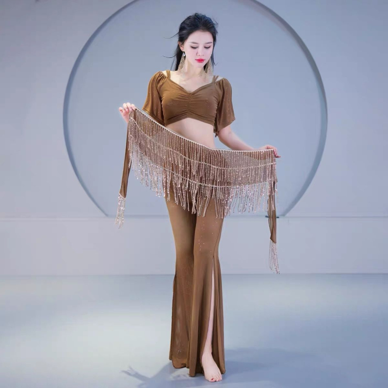 Îmbrăcăminte pentru Belly Dance pentru antrenament, primăvara 2025, țesătură Tr fabric, țesătură principală PVC, conținut ≤30%, stil chinezesc