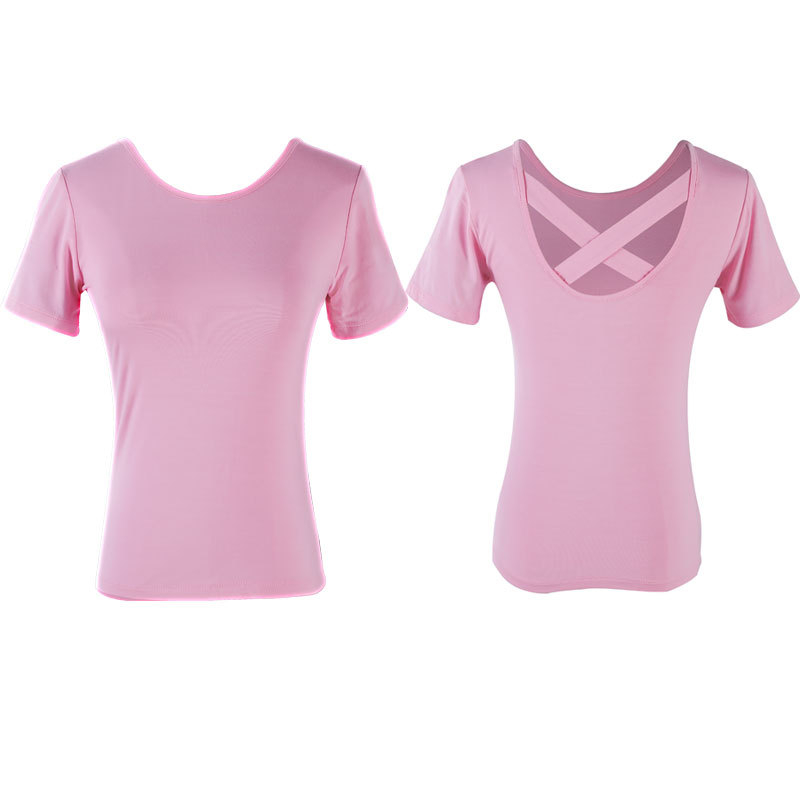 Dámsky tanečný top z modal, s bez chrbta pre latinské tance – krátke rukávy, viskóza 90%