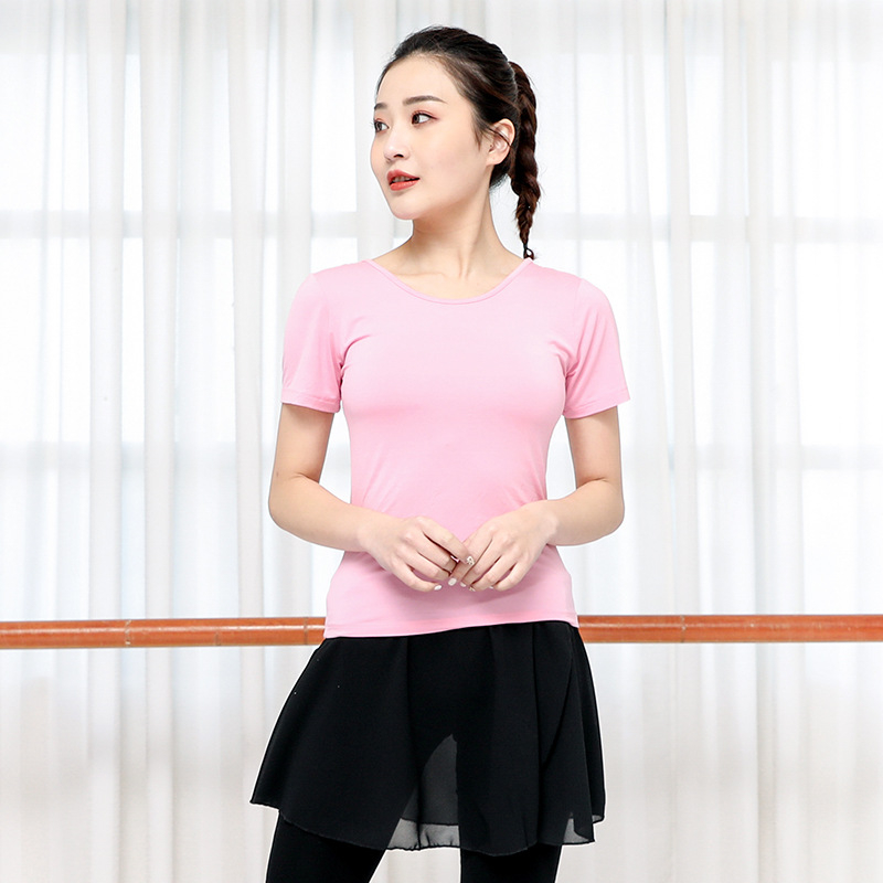 Dámsky tanečný top z modal, s bez chrbta pre latinské tance – krátke rukávy, viskóza 90%