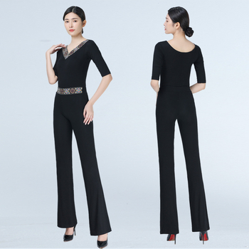 Costum de dans pentru femei, croială Slim, cusături etnice, Material Modal 80%, potrivit pentru show și repetiții de dans