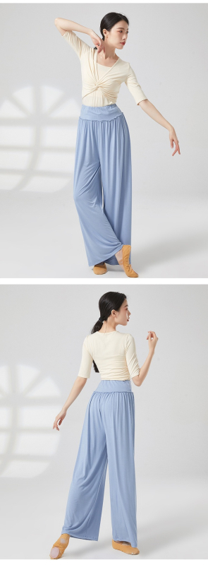 Женски комплект за модерен танц – топ с дълъг ръкав със slim-fit кройка и панталони, Modal плат с памучна подплата (50% памук)