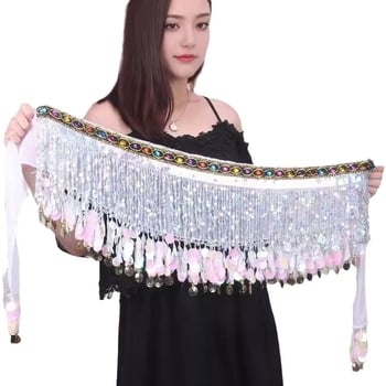 Lanac za struk s resicama za belly dance — plastični, jednodijelni krug, unisex za odrasle, zimsko izdanje 2023