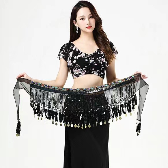 Lanac za struk s resicama za belly dance — plastični, jednodijelni krug, unisex za odrasle, zimsko izdanje 2023