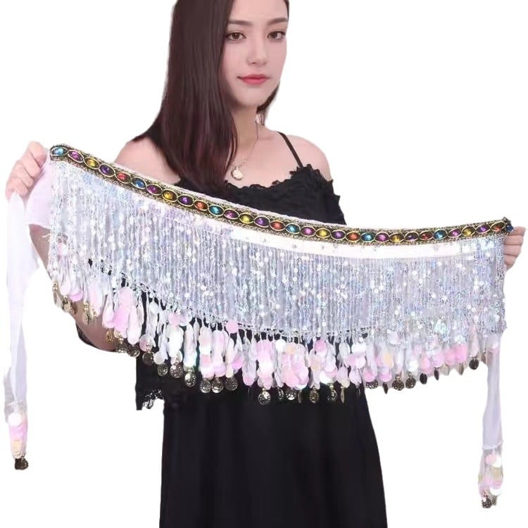 Lanac za struk s resicama za belly dance — plastični, jednodijelni krug, unisex za odrasle, zimsko izdanje 2023