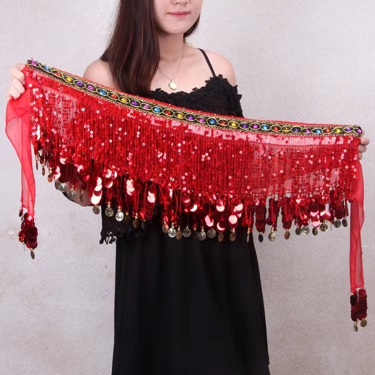 Lanac za struk s resicama za belly dance — plastični, jednodijelni krug, unisex za odrasle, zimsko izdanje 2023