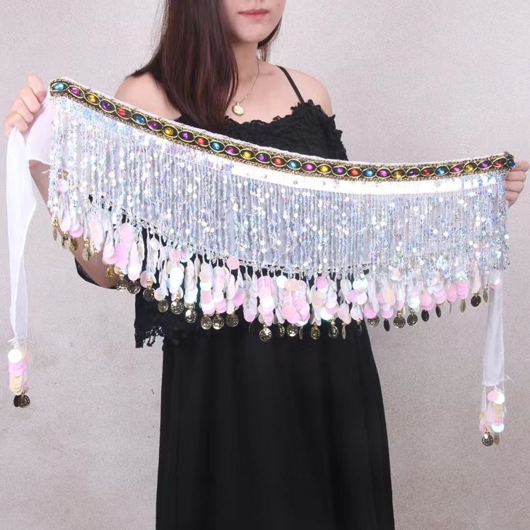 Lanac za struk s resicama za belly dance — plastični, jednodijelni krug, unisex za odrasle, zimsko izdanje 2023