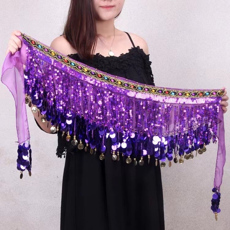 Lanac za struk s resicama za belly dance — plastični, jednodijelni krug, unisex za odrasle, zimsko izdanje 2023