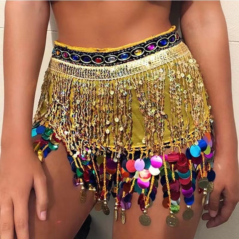 Lanac za struk s resicama za belly dance — plastični, jednodijelni krug, unisex za odrasle, zimsko izdanje 2023