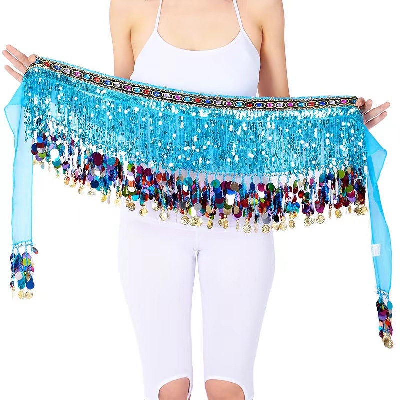 Lanac za struk s resicama za belly dance — plastični, jednodijelni krug, unisex za odrasle, zimsko izdanje 2023