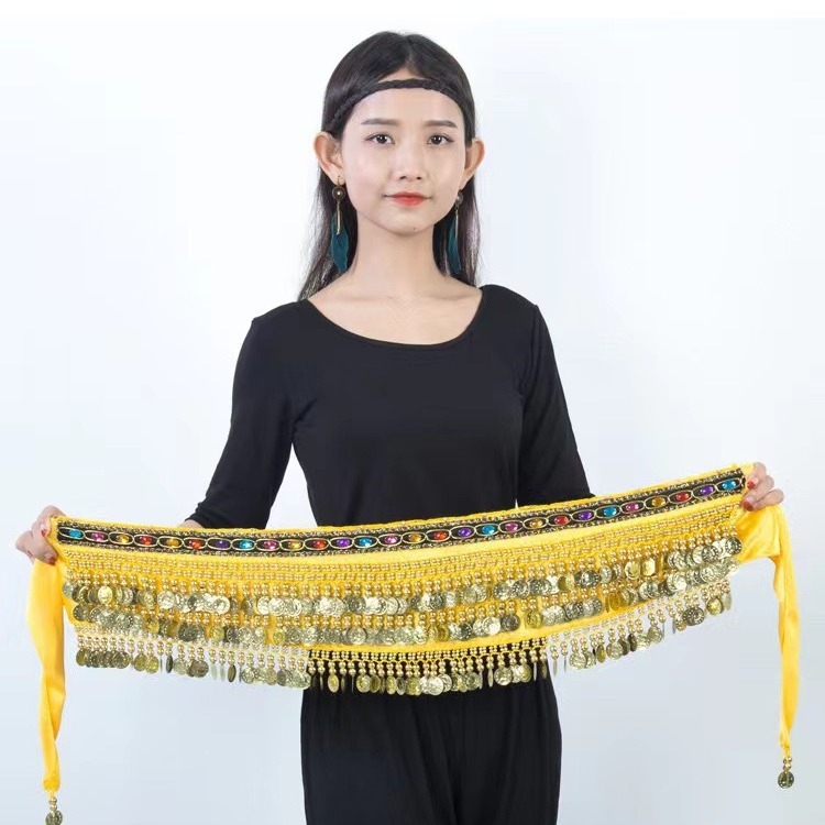 Pojasna veriga za belly dance s dijamantnim ukrasima, metalni materijal, sportski stil, za vježbanje i nastup