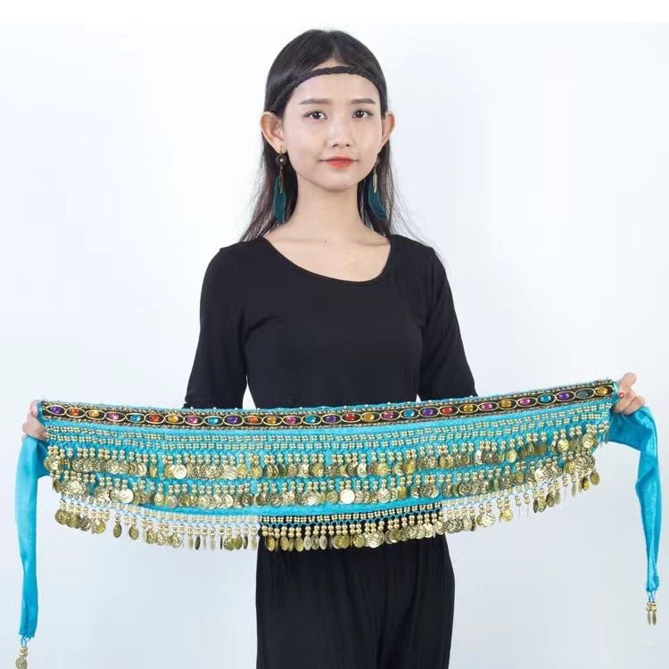 Pojasna veriga za belly dance s dijamantnim ukrasima, metalni materijal, sportski stil, za vježbanje i nastup