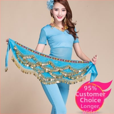 Ζώνη μέσης για Belly Dance – Νείλος, βελούδινη, φαρδιά >4 cm, με αυτόματο κλείσιμο, καπάκι ζώνης από υφαντό ύφασμα, χειροποίητες χάντρες