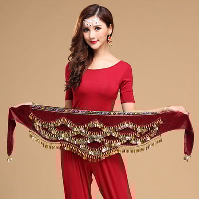 Ζώνη μέσης για Belly Dance – Νείλος, βελούδινη, φαρδιά >4 cm, με αυτόματο κλείσιμο, καπάκι ζώνης από υφαντό ύφασμα, χειροποίητες χάντρες