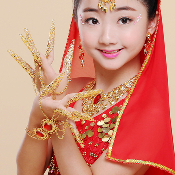 Set noktiju Guanyin za belly dance – metalni nakit za ruku, elektroplatinirani