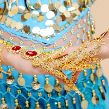 Set noktiju Guanyin za belly dance – metalni nakit za ruku, elektroplatinirani