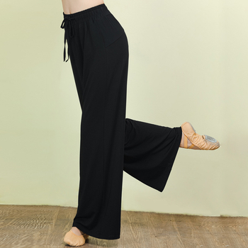Pantaloni de dans: largi, croială liberă, material modal, lungi, pentru dans modern și practică de yoga