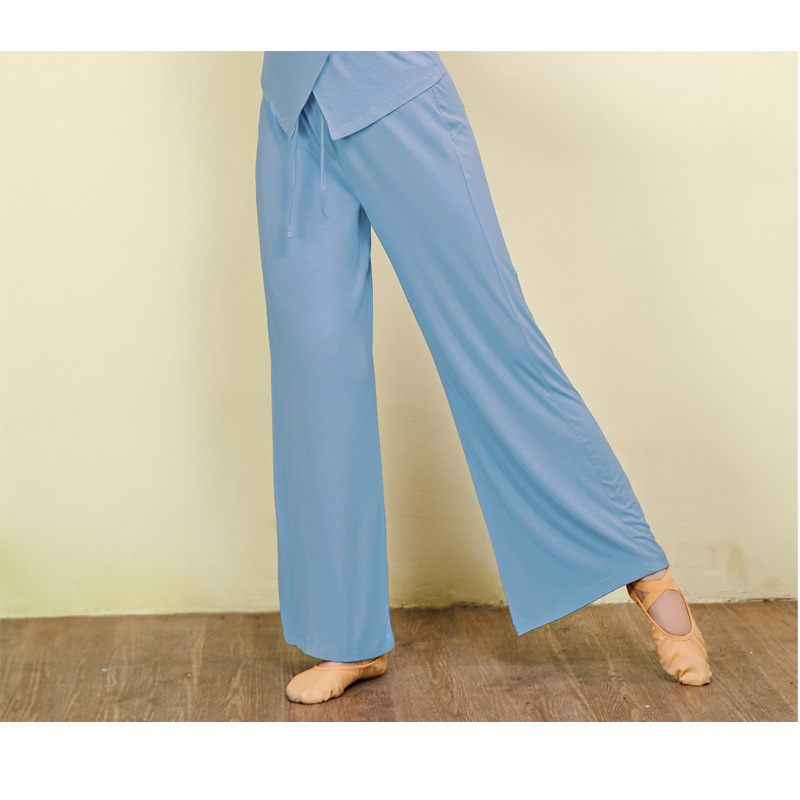 Pantaloni de dans: largi, croială liberă, material modal, lungi, pentru dans modern și practică de yoga