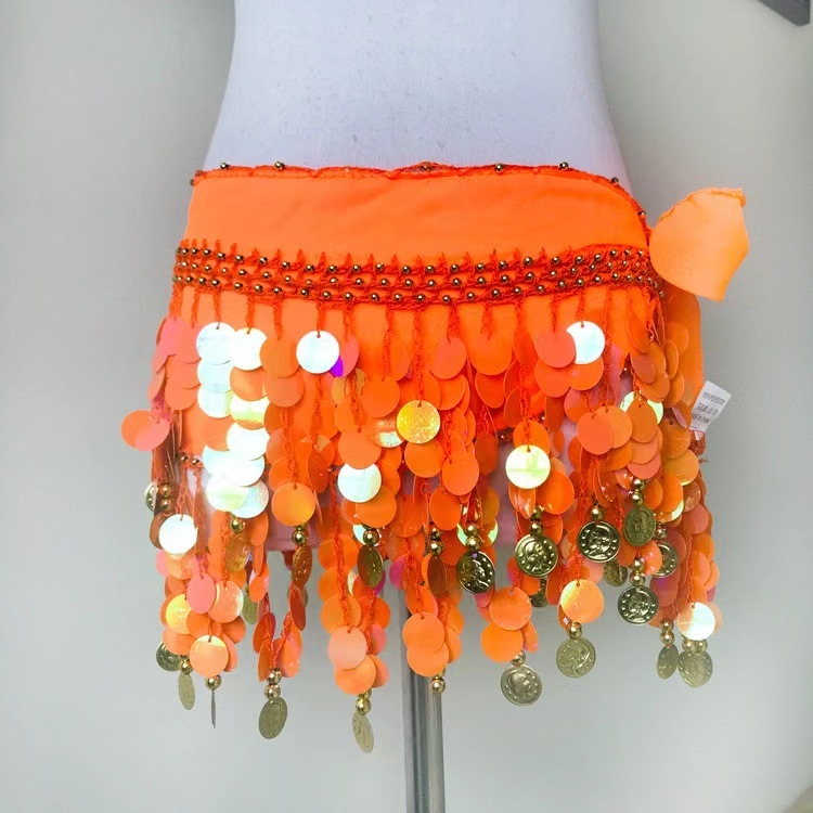 Pojas za trbuh za belly dance s perlicama – plastični, unisex, za odrasle, prilagodljiv