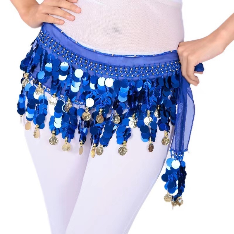 Pojas za trbuh za belly dance s perlicama – plastični, unisex, za odrasle, prilagodljiv