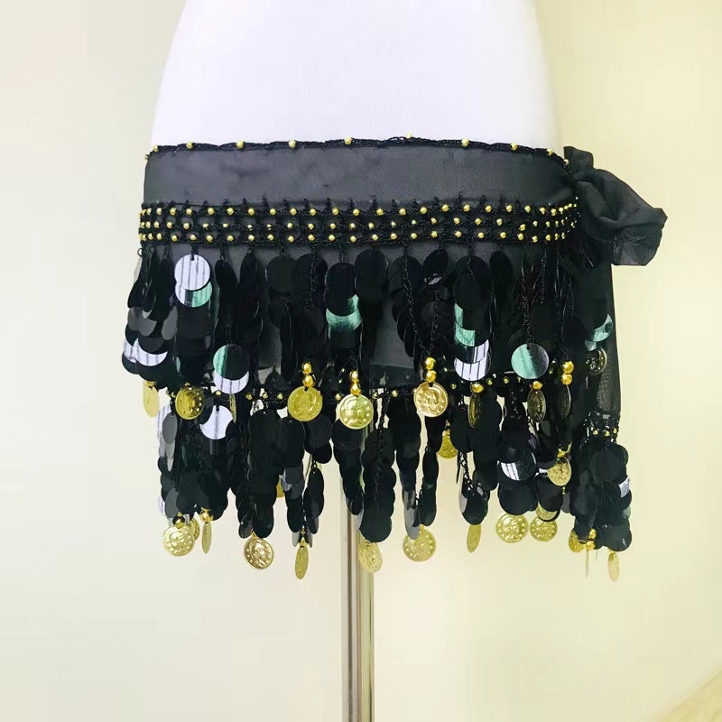 Pojas za trbuh za belly dance s perlicama – plastični, unisex, za odrasle, prilagodljiv